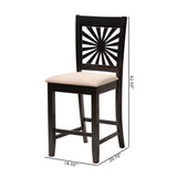 Baxton Studio Olympia Modern Beige Fabric and Espresso Brown Finished Wood Counter Stool