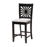 Baxton Studio Olympia Modern Grey Fabric and Espresso Brown Finished Wood 5-Piece Pub Set