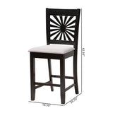 Baxton Studio Olympia Modern Grey Fabric and Espresso Brown Finished Wood Counter Stool