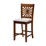 Baxton Studio Olympia Modern Grey Fabric and Walnut Brown Finished Wood 5-Piece Pub Set