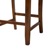 Baxton Studio Olympia Modern Grey Fabric and Walnut Brown Finished Wood Counter Stool