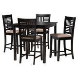 Deanna Modern Fabric and Finished Wood 5-Piece Pub Set