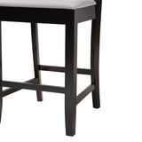 Baxton Studio Deanna Modern Grey Fabric and Dark Brown Finished Wood 2-Piece Counter Stool Set