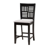 Baxton Studio Deanna Modern Grey Fabric and Dark Brown Finished Wood 5-Piece Pub Set