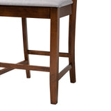 Baxton Studio Deanna Modern Grey Fabric and Walnut Brown Finished Wood 5-Piece Pub Set