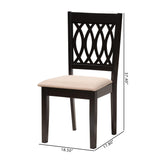 Baxton Studio Florencia Modern Beige Fabric and Espresso Brown Finished Wood Dining Chair