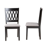 Baxton Studio Florencia Modern Grey Fabric and Espresso Brown Finished Wood Dining Chair