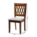 Baxton Studio Florencia Modern Grey Fabric and Walnut Brown Finished Wood Dining Chair