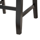 Baxton Studio Genesis Modern Grey Fabric and Dark Brown Finished Wood 2-Piece Counter Stool Set