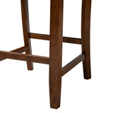 Baxton Studio Genesis Modern Grey Fabric and Walnut Brown Finished Wood 2-Piece Counter Stool Set