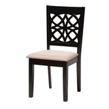 Baxton Studio Abigail Modern Beige Fabric and Dark Brown Finished Wood 6-Piece Dining Set