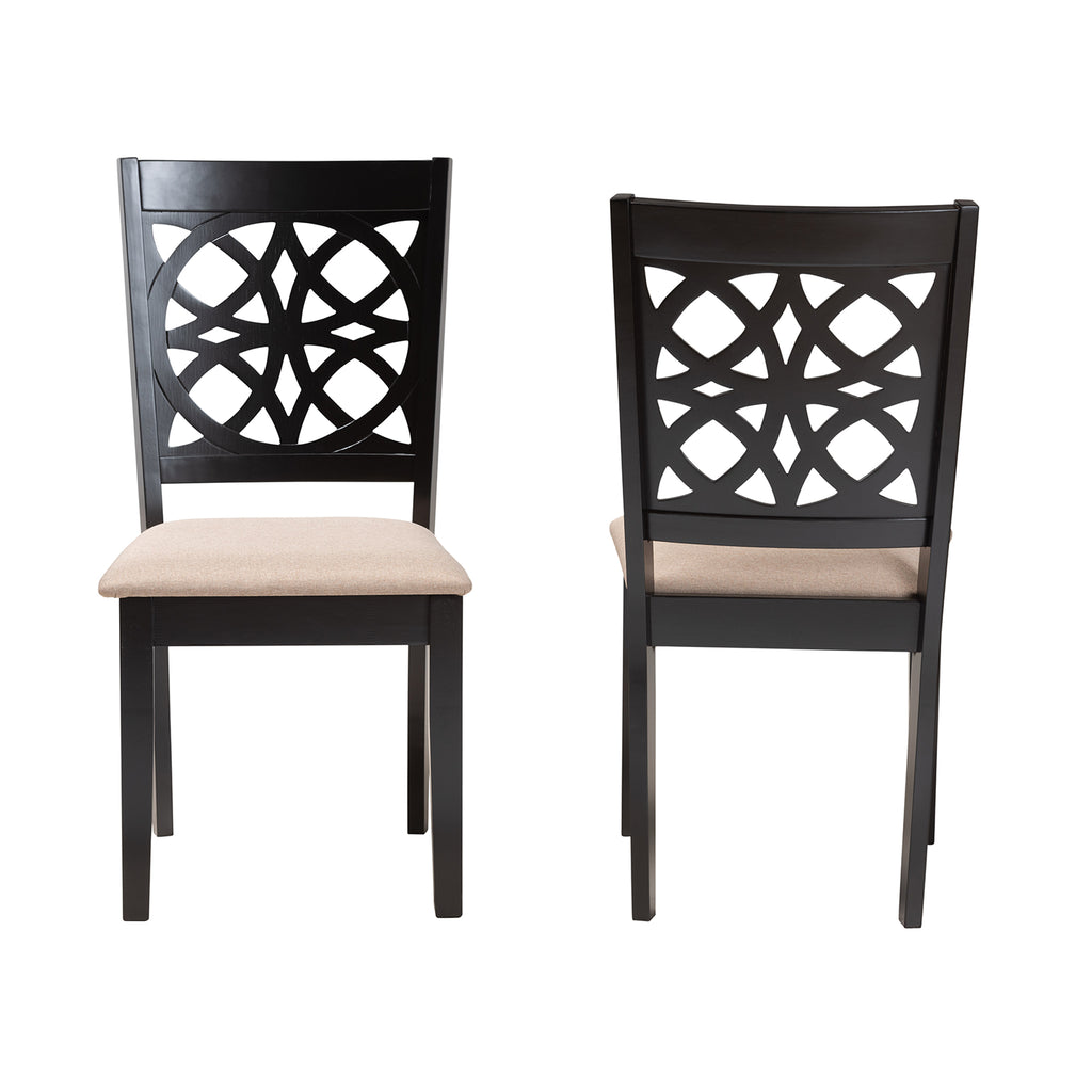 Abigail Modern Finished Wood 2 Piece Dining Chair Set English Elm