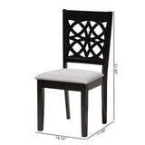 Baxton Studio Abigail Modern Grey Fabric and Dark Brown Finished Wood 2-Piece Dining Chair Set