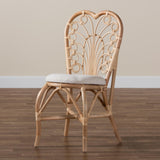 Baxton Studio Jerica Modern Bohemian Natural Brown Rattan Dining Chair
