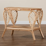 Baxton Studio Bastet Modern Bohemian Natural Brown Rattan 2-Tier Console Table