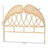 Baxton Studio Onika Modern Bohemian Natural Brown Rattan Queen Size Standalone Headboard