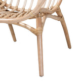 Baxton Studio Bajo Modern Bohemian Natural Brown Rattan Arm Chair