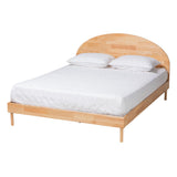 Baxton Studio Denton Japandi Natural Brown Finished Wood Queen Size Platform Bed