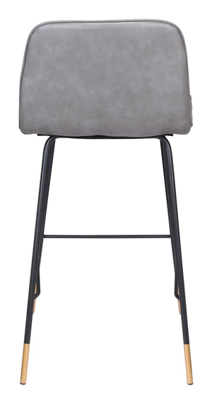 Zuo Modern Var 100% Polyurethane, Plywood, Steel Modern Commercial Grade Counter Stool Gray, Black, Gold 100% Polyurethane, Plywood, Steel