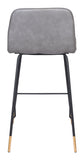 English Elm EE2751 100% Polyurethane, Plywood, Steel Modern Commercial Grade Counter Chair Gray, Black, Gold 100% Polyurethane, Plywood, Steel