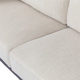 Sofia Mid-Century Modern Upholstered 3 Seater Sofa, Beige and Dark Walnut Noble House