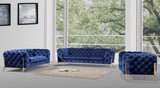 VIG Furniture Divani Casa Sheila Modern Dark Blue Fabric Sofa Set VGCA1346-BLU VGCA1346-BLU