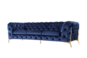 VIG Furniture Divani Casa Sheila Modern Dark Blue Fabric Sofa Set VGCA1346-BLU VGCA1346-BLU
