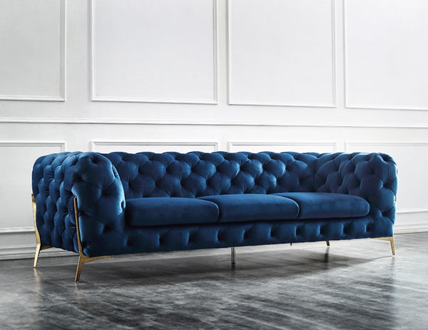 VIG Furniture Divani Casa Sheila Modern Dark Blue Fabric Sofa Set VGCA1346-BLU VGCA1346-BLU