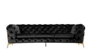 VIG Furniture Divani Casa Sheila Modern Black Velvet Sofa Set VGCA1346-BLK
