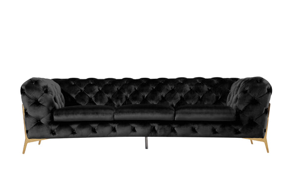 VIG Furniture Divani Casa Sheila Modern Black Velvet Sofa Set VGCA1346-BLK