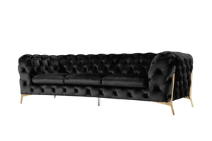 VIG Furniture Divani Casa Sheila Modern Black Velvet Sofa Set VGCA1346-BLK