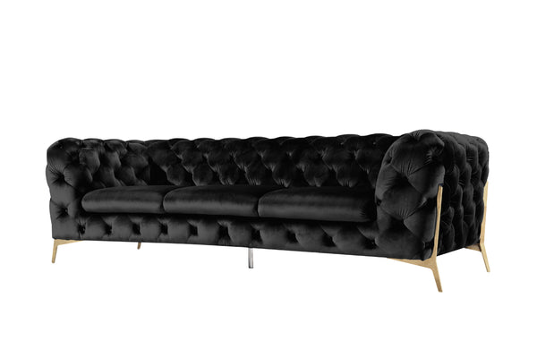 VIG Furniture Divani Casa Sheila Modern Black Velvet Sofa Set VGCA1346-BLK
