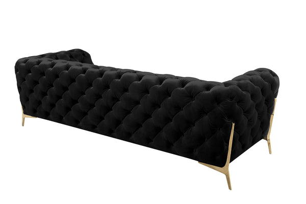 VIG Furniture Divani Casa Sheila Modern Black Velvet Sofa Set VGCA1346-BLK