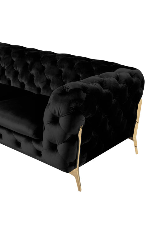 VIG Furniture Divani Casa Sheila Modern Black Velvet Sofa Set VGCA1346-BLK