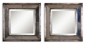 Uttermost Davion Squares Silver Mirror Set of 2