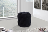 Harper Velvet / Engineered Wood / Foam Contemporary Black Velvet Ottoman/Stool - 18" W x 18" D x 17" H