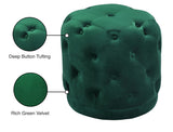 Harper Velvet / Engineered Wood / Foam Contemporary Green Velvet Ottoman/Stool - 18" W x 18" D x 17" H