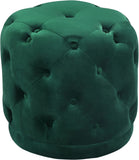 Harper Velvet / Engineered Wood / Foam Contemporary Green Velvet Ottoman/Stool - 18" W x 18" D x 17" H