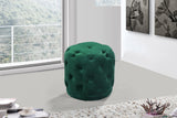 Harper Velvet / Engineered Wood / Foam Contemporary Green Velvet Ottoman/Stool - 18" W x 18" D x 17" H