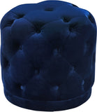 Harper Velvet / Engineered Wood / Foam Contemporary Navy Velvet Ottoman/Stool - 18" W x 18" D x 17" H