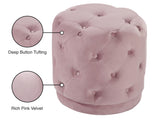 Harper Velvet / Engineered Wood / Foam Contemporary Pink Velvet Ottoman/Stool - 18" W x 18" D x 17" H