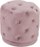 Harper Velvet / Engineered Wood / Foam Contemporary Pink Velvet Ottoman/Stool - 18" W x 18" D x 17" H