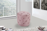 Harper Velvet / Engineered Wood / Foam Contemporary Pink Velvet Ottoman/Stool - 18" W x 18" D x 17" H