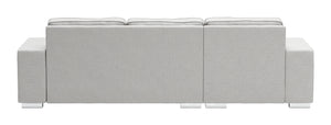 Zuo Modern Brickell 100% Polyester, Plywood, Steel Modern Commercial Grade Sectional Light Gray, Chrome 100% Polyester, Plywood, Steel