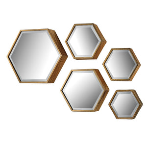 Hexagonal Wall Mirror - Set of 5