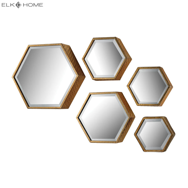 Hexagonal Wall Mirror - Set of 5