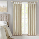 Madison Park Emilia Transitional 100% Polyester Solid Faux Silk Twisted Tab Blackout Panel MP40-6369
