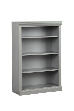 Edgar 48" Gray Bookcase with Adjustable Shelves - Durable Poplar & MDF, Perfect for Home Decor!