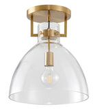 Bethel Gold Semi Flush Mount in Iron & Glass