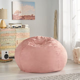 Kelton Modern 5 Foot Microfiber Bean Bag Cover Only, Rose Petal Pink Noble House